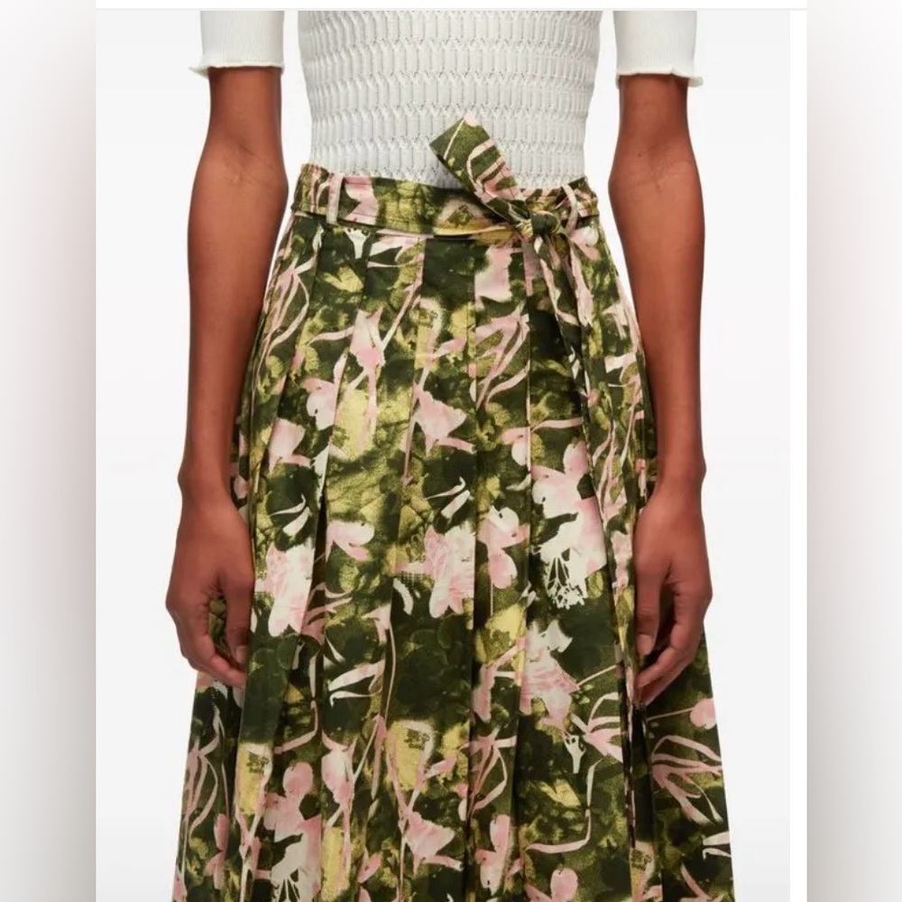 3.1 PHILLIP LIM  Floating Iris Belted Cotton Skirt